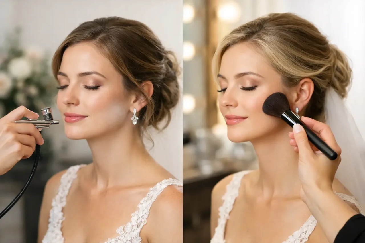 Airbrush Makeup Comparison for Wedding Looks